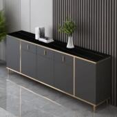 岩板餐边柜靠墙一体轻奢家用酒柜茶水柜客厅置物柜厨房橱柜储物柜