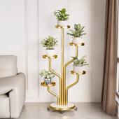 轻奢富贵树铁艺花架阳台客厅绿萝绿植花盆架艺术高级感摆件置物架