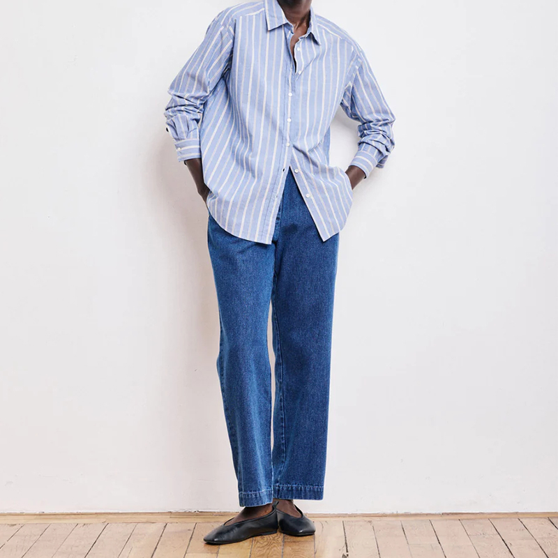 Hartford 女士直筒牛仔裤配有松紧腰带和抽绳穿着舒适灵活实用性