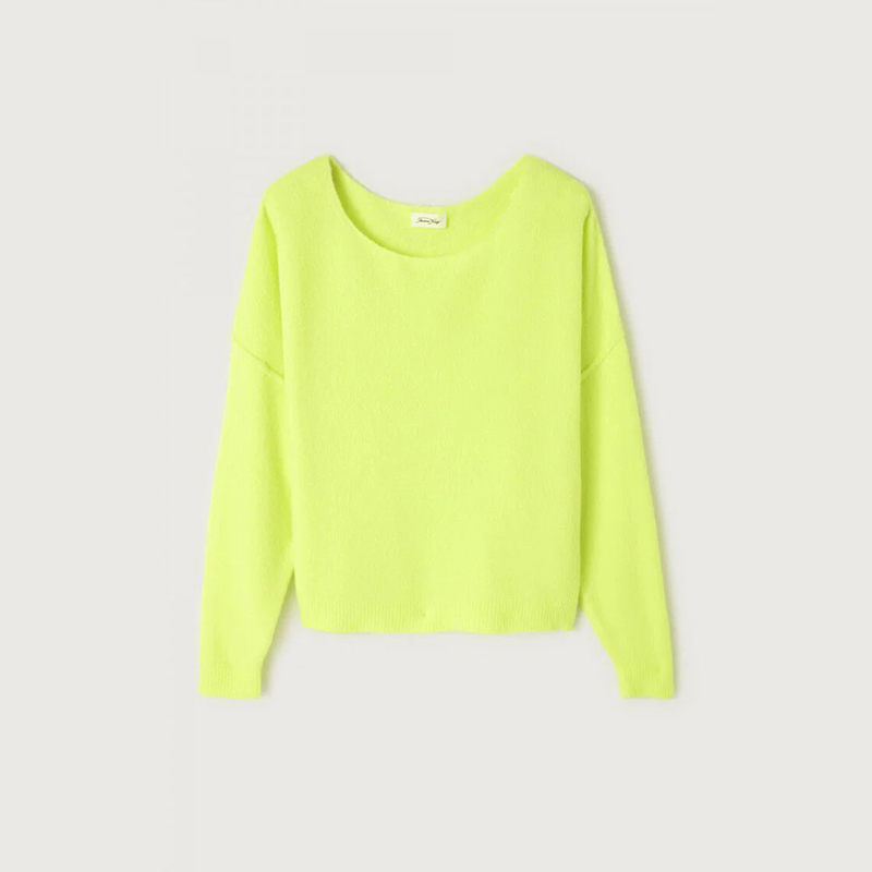 American Vintage 球状剪裁长袖船领宽松版型毛衣明线装饰