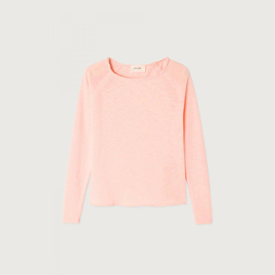 American Vintage 宽松版型女士圆领上衣简约长袖T恤纯色中性风