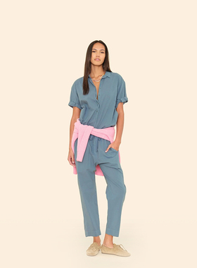 Xirena 休闲风高腰九分裤女松紧腰显瘦舒适宽松裤子