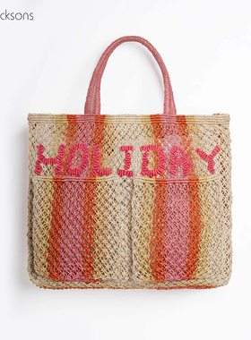 The Jacksons2025新款度假风手工编织包休闲手拎包女大容量草编包