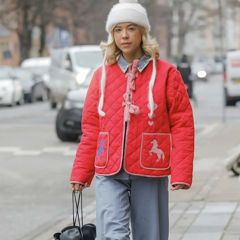 Sissel Edelbo 撞色工艺柔软舒适外套夹棉多色可选休闲百搭棉服女