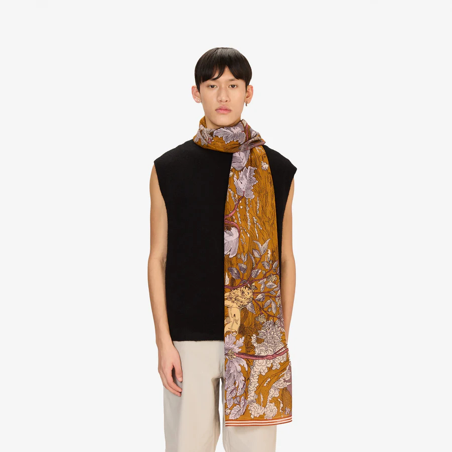 100%羊毛手绘围巾可机洗