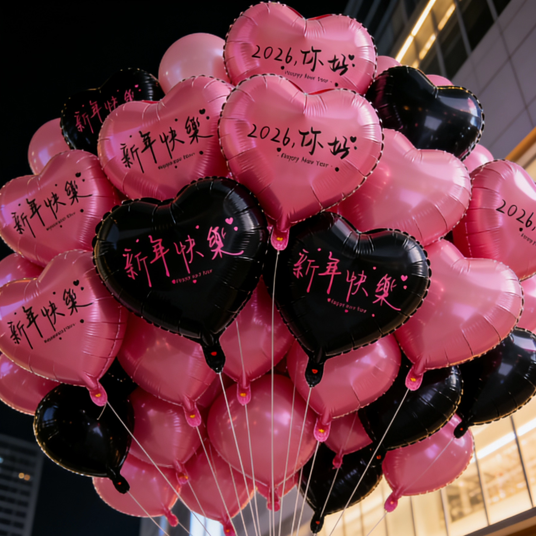 跨年放飞飘空18寸爱心光版纯色生日派对布置装饰周年庆铝膜气球