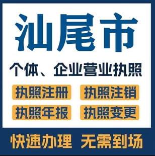 汕尾市城区公司注册电商执照个人独资企业注册免费提供地址代办