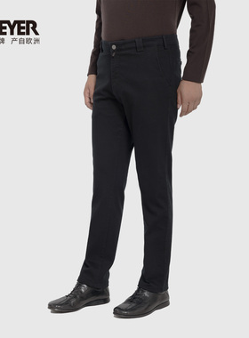 MEYER德国迈雅 黑色牛仔男裤亲肤高弹轻修身秋冬款26656-COMO