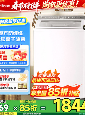 小天鹅小乌梅2.0轻奢版水魔方波轮大容量白色10KG变频洗衣机E20DW