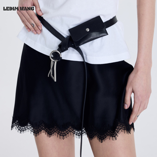 LEDIM 黑色穿搭配饰 WANG自由塑型结构腰包皮带女2026春夏新款