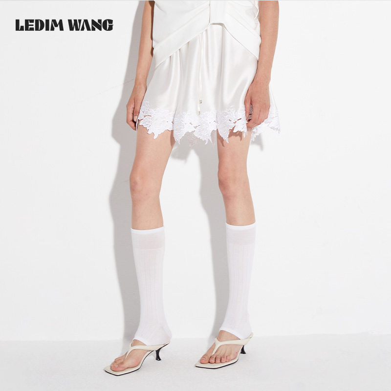 LEDIMWANG镂空刺绣醋酸半身裙