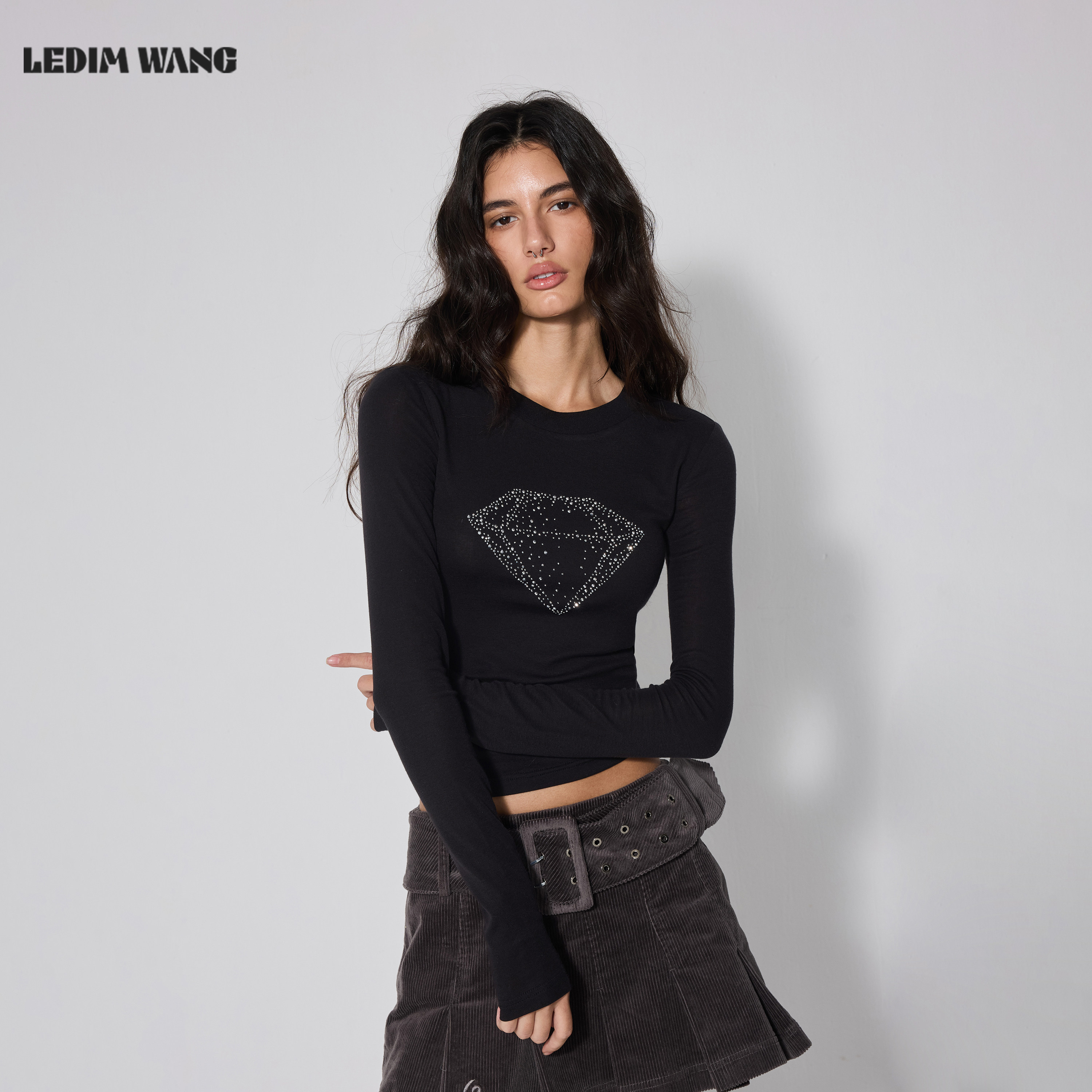 LEDIMWANG莱赛尔修身长袖T恤女图片