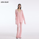 2026春夏新款 LEDIM 樱花粉柔软薄款 套装 WANG慵懒风醋酸棉V领时尚