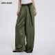 WANG垂感醋酸休闲裤 女2026春夏新款 军绿阔腿裤 LEDIM 休闲百搭长裤