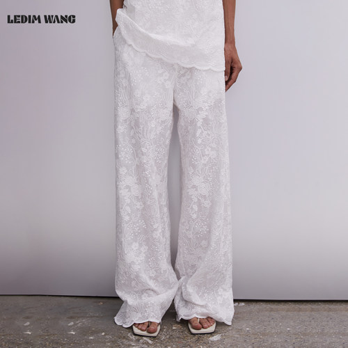 LEDIMWANG重工镂空刺绣休闲裤