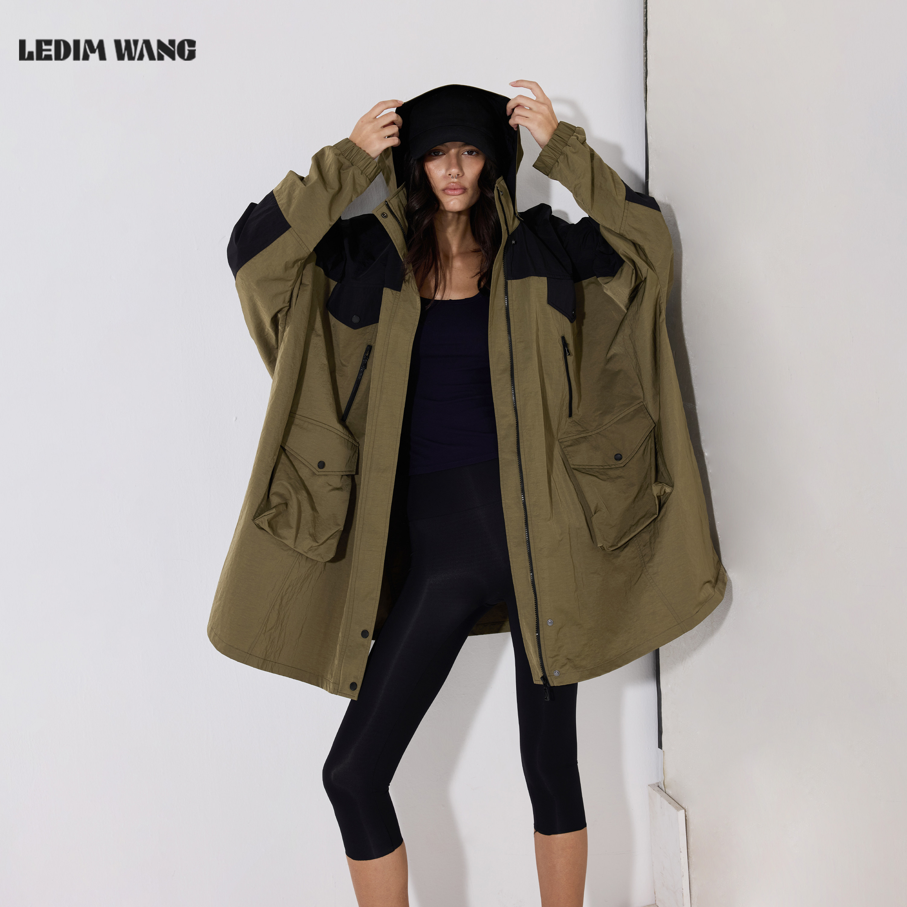 LEDIMWANG休闲风宽松连帽外套女图片