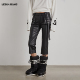 皮裤 六分裤 女26春季 LEDIM 黑色紧身中裤 机能工装 新款 WANG白标