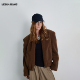 LEDIM 上衣 咖色短款 WANG白标 巴恩风绒感羊羔毛外套女25秋冬新款