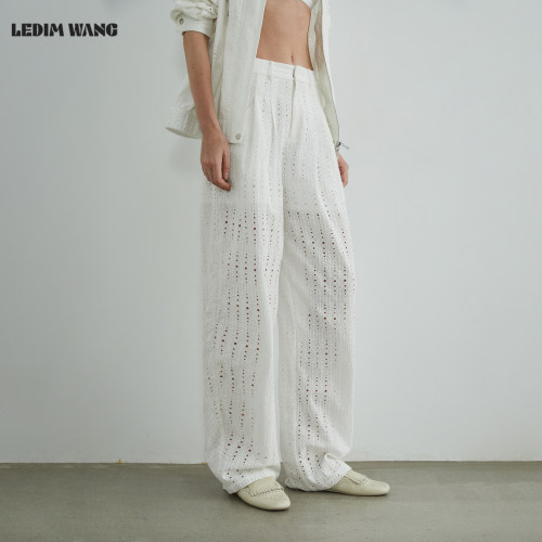 LEDIMWANG重工镂空刺绣休闲裤女