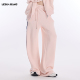 WANG链条字母印花休闲卫裤 女2026春季 新款 LEDIM 粉色直筒弯刀长裤