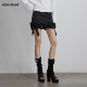 立体花粗呢直筒半身裙女2025秋冬新款 LEDIM WANG白标 黑色短裙