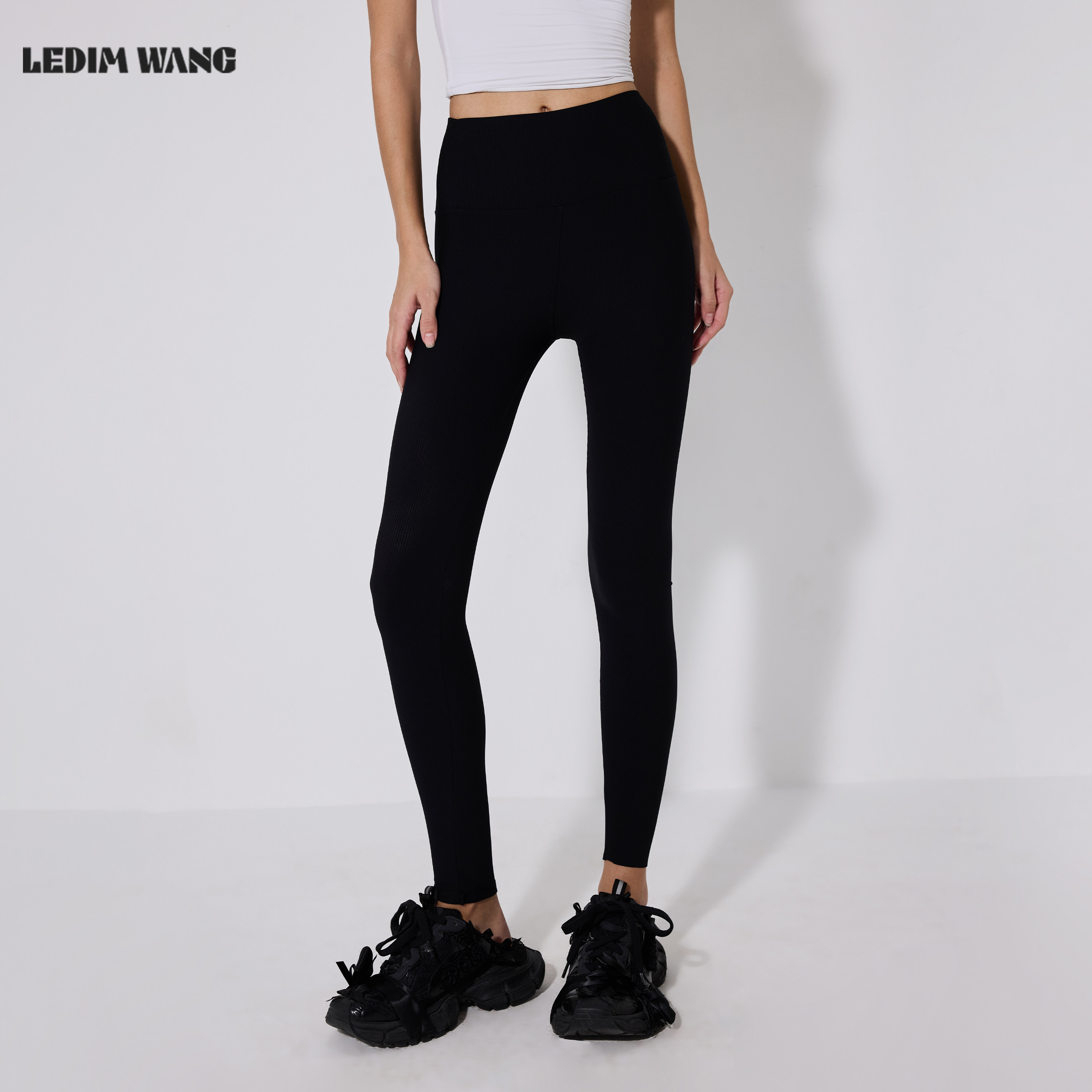 LEDIM WANG高弹高腰塑形紧身打底裤女外穿黑色/咖色长裤26秋新款