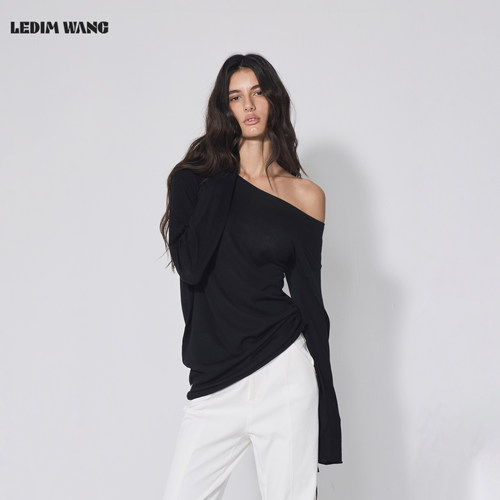 LEDIMWANG休闲风长袖毛针织衫女