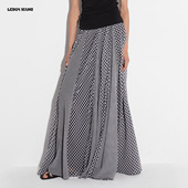 WANG白标 度假风格 纹雪纺大摆半身裙女春夏季 LEDIM 新款 长裙