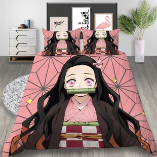 Japan Slayer Cartoon Covers Demon Duvet 新品 Set Anim Bedding