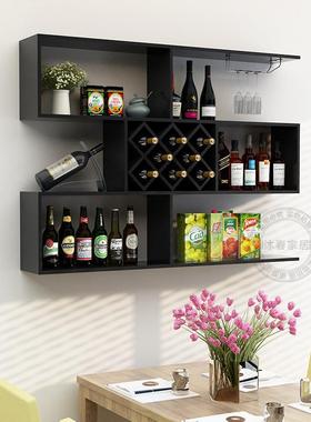 ip9d批发悬实木酒架酒柜墙上置物架餐厅吧台挂式简约壁挂墙壁装饰