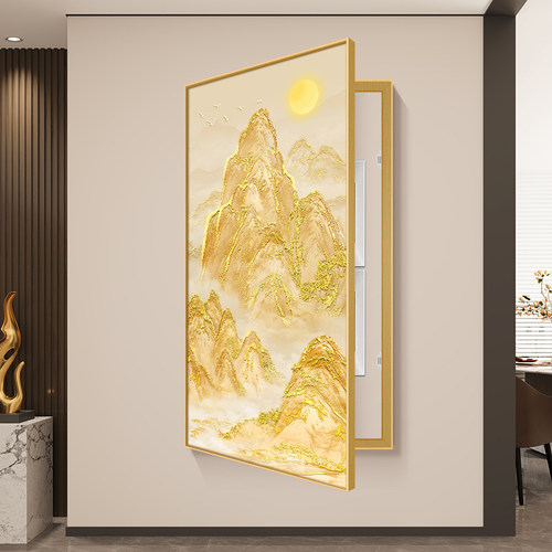 大尺寸电表箱日照金山装饰画