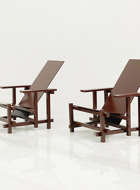 新中式现代简约红色中式铁椅子摆件样板房售楼处书房客厅软装饰品