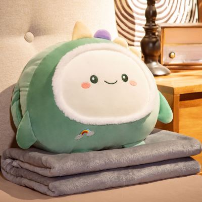 二合一抱枕被子两用办公室小毯子午睡卡通风毛毯枕头车载车用靠枕