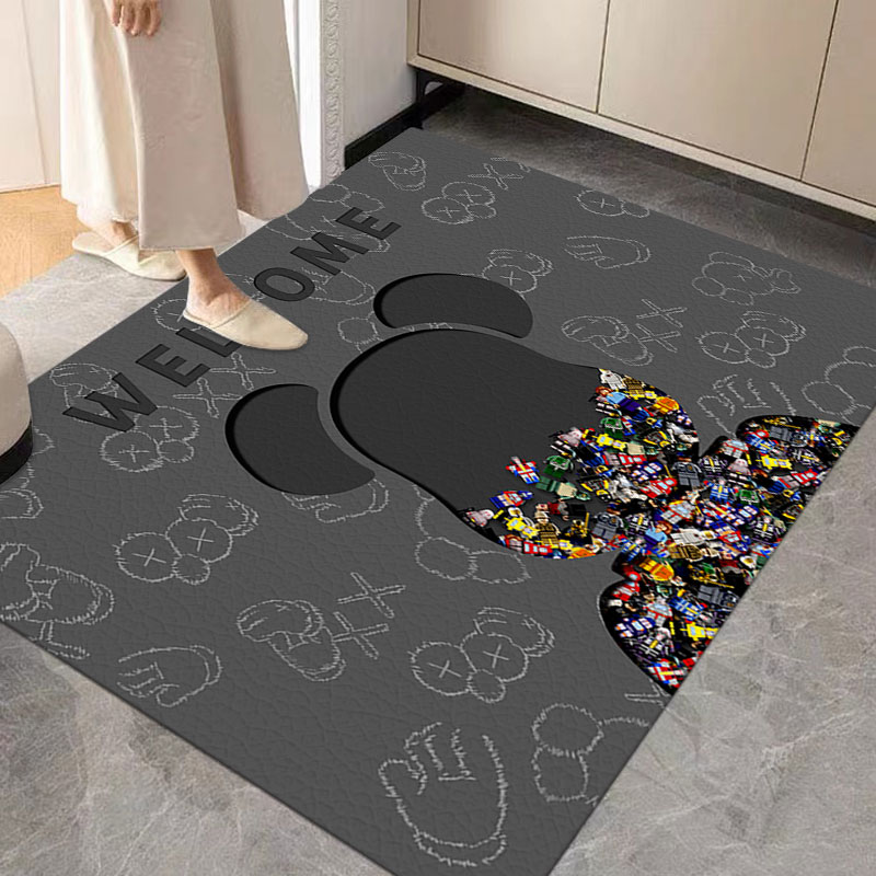 灰色耐脏大门入户地垫2022新款门口进门脚垫室外地毯皮革免洗懒人