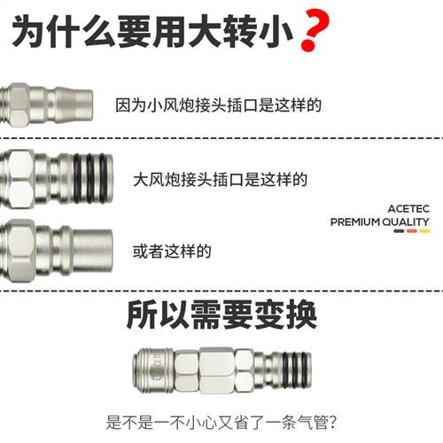 新款大风炮气管接头转小气动扳手快速接头大炮转小炮变头大风炮管