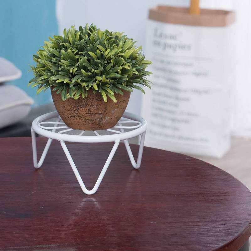 欧式铁艺小花架客厅 单层花盆架 落地式盆景架小凳子办公桌置物。