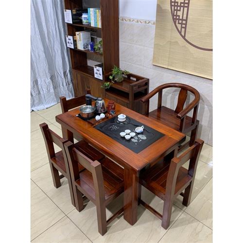 辉导实木茶桌新中式家具老船木茶桌椅组合家用实木茶台台泡茶办公
