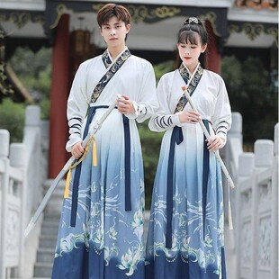 男款中国风古风武侠剑客服装女侠客风古装学生班服情侣套装春