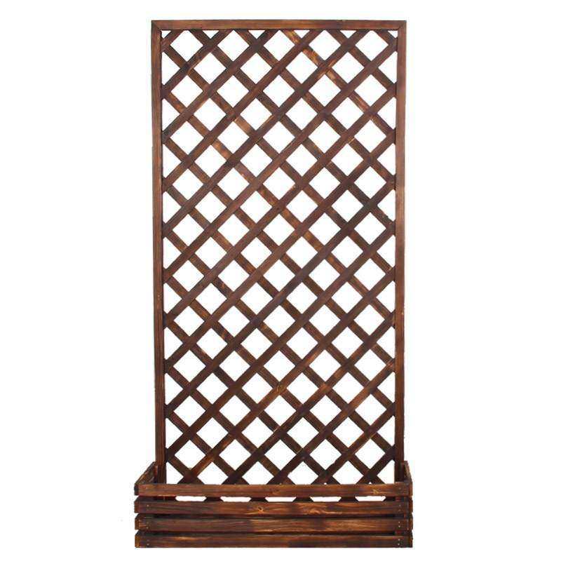 户外防腐木网格花架子室内实木阳台隔断栅栏绿萝花盆架植物爬藤架