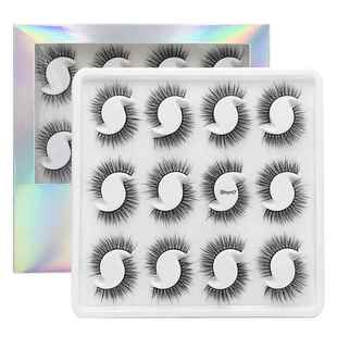 12 Pairs Natural Handmade3D False Eyelashes short Lashes