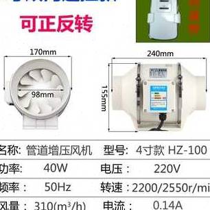 好货厂销圆形管道风机卫生间强力静音换气扇排气厨房抽油烟风机4