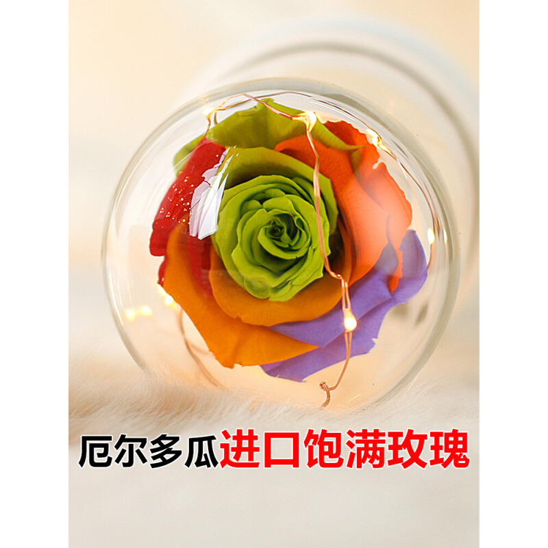 好 圣诞情人节小王子七彩玫瑰花花蓝牙音响礼盒带灯生日礼物