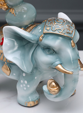 大象摆件一对轻奢招财乔迁新家居酒柜电视柜客厅玄关装饰结婚礼品