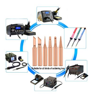 好货3pcs 5Pcs Soldering Iron Pure Copper 900M Soldering Iron