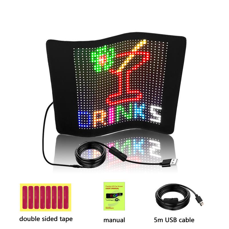 新款汽车后挡风玻璃led表情屏柔性车载LED屏电商led柔性屏