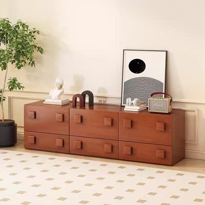 中古风实木斗柜小户型储物收纳卡门柜组合沙发边柜落地客厅电视柜