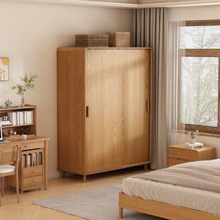 小户型推拉门衣柜家用卧室简约现代收纳柜衣橱一体靠墙省空间立柜