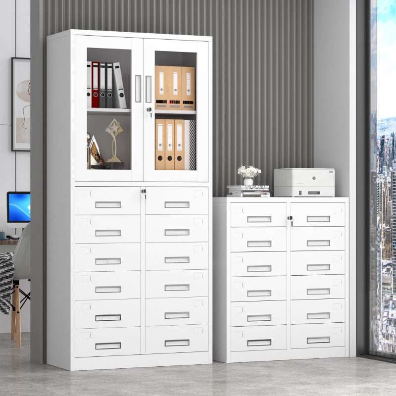 24斗文件柜资料收纳柜办公室带锁铁皮档案柜抽屉式多斗财务凭证柜