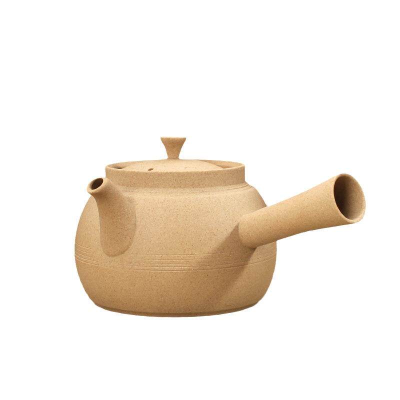 粗陶壶日式侧把壶烧水壶煮茶壶薄胚砂铫壶麦饭石炭炉煮茶器套装