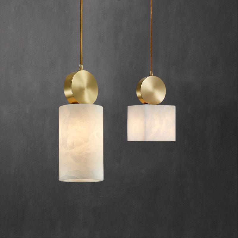 轻奢后现代云石吧台餐厅小吊灯客厅简约楼梯吊灯卧室创意床头灯具